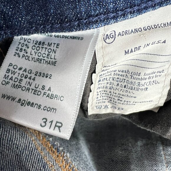 AG Adriano Goldschmid Jean Womens 33x30 Stevie Slim Straight Blue Denim Tag 31 R - Picture 8 of 16